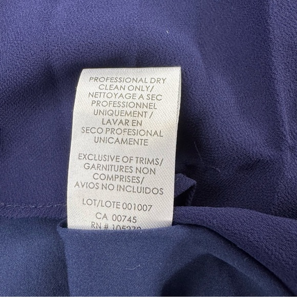 Kay Unger Begonia Ruffled ALine Midi-Dress Navy High Low Dress Sz8 Preppy - Picture 8 of 16